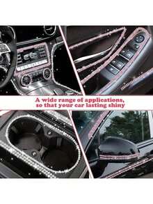 5m/Roll DIY Rhinestone Strip, Suitable For Car Crystal Diamond Decoration, Car Diamond Decoration, Self-Adhesive Diamond Crafts DIY Rhinestone Strip. - Two Rows Of Diamonds - View 4