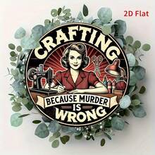 [2D Flat]1pc 8 X 8 Inch Vintage Style Metal Iron Wall Art Sign - Perfect For Decorating Bedroom, Kitchen, Dining Room And Bar - Unique Design, Easy To Hang, Durable, Long-Lasting, Suitable For Home, Office Or As A Gift, Pre-Drilled Holes, Style As Shown In Size Chart - Multicolor - View 4