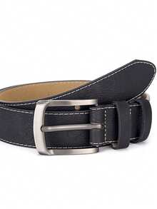 Men's Fashion Casual Pin Buckle Versatile Retro Belt - Black - View 5
