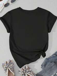 Camisetas de manga corta para mujer, cuello redondo, 100% algodón, estilo casual, con estampado gráfico de mariposas y flores "He sobrevivido a demasiadas tormentas", camiseta negra de manga corta, estética boho inspiradora, transpirable y suave, comodidad para todo el día, uso diario. - Negro - Ver 3