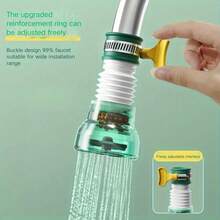 6 piezas Aireador giratorio antisalpicaduras para grifos, extensión universal para cabezal de ducha, regulador de flujo antichisporroteo de 360°, accesorios para lavabo, adecuado para cocina y baño - verde translúcido - Ver 5