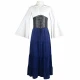 Blue Bell-sleeved Dress