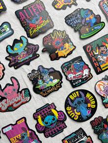 50 miếng dán nghệ thuật viền đen hiện đại, độc đáo, được Disney ủy quyền, chủ đề Lilo & Stitch, thích hợp làm quà tặng cá nhân hóa, trang trí sổ lưu niệm, chai lọ, ốp điện thoại, đàn guitar, bộ sưu tập lễ hội. - 1 Set - Xem 5