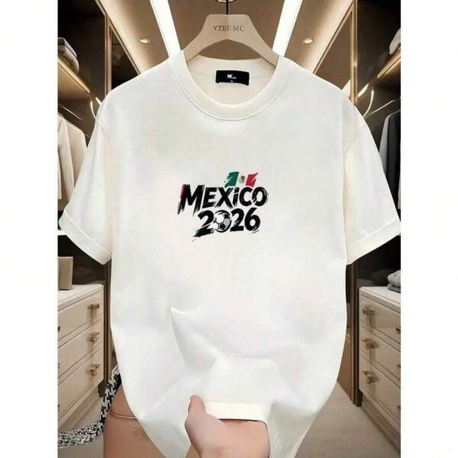 2026 Nuevo playeras de hombre,verano ligero camisas de hombre,Camiseta PLAYERAS blanca unisex con diseño de países del Mundial Tallas S a 3XL - Negro - Ver 1