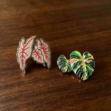 Broche imitación de hoja tropical, accesorio decorativo para ropa y bolsos - Multicolor - Ver 4