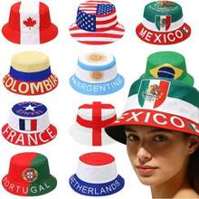 Summer Reversible Bucket Hat World Cup Flag Print Fan Hat Sun Protection UV Protection Flag Print Bucket Hat - Multicolor - View 3