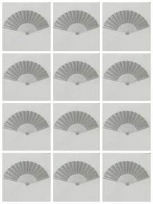 1 pieza Abanico plegable plateado brillante, accesorio portátil esencial para el verano y la playa, adecuado para carnavales, bodas y viajes - Plateado - Ver 12