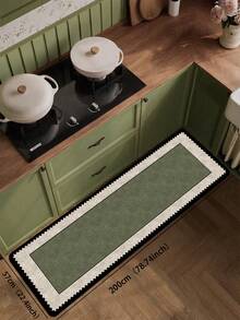 1 pièce Tapis de cuisine en terre de diatomée, bordure beige avec bord ondulé noir, épaisseur 3,5 mm, absorbant, antidérapant, résistant à la saleté, tapis de sol décoratif pour la cuisine, la salle de bain, l'entrée, le salon, le couloir, tapis de porte antidérapant - Multicolore - Voir 17
