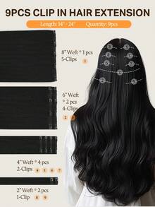 DOORES 9PCS Clip In Hair Extensions Straight Real Human Hair Natural Virgin Human Hair Extensions Double Weft Clip Ins Invisible & Soft Mini Hair Pieces For Thinning Hairs For Women - S1 - View 5