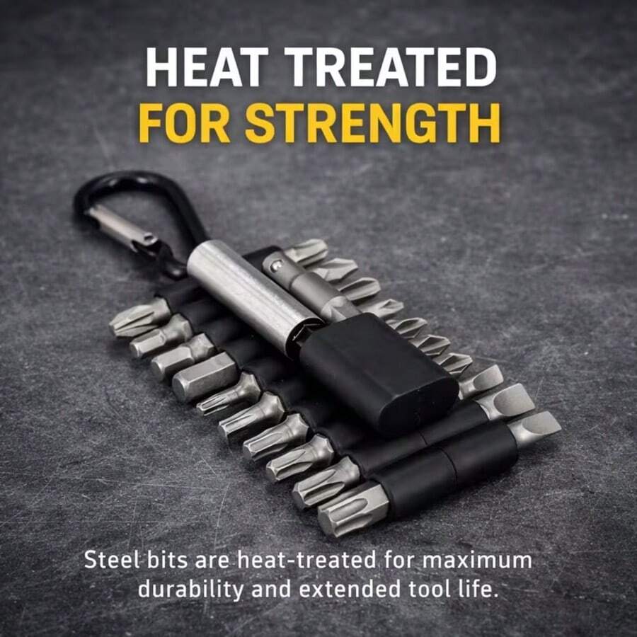 2-In-1 Portable Screwdriver Bit Set (With Quick Release), Keychain Design - 22-piece Screwdriver Bit Set - View 1