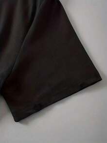 Camiseta de talla grande para mujer, diseño divertido, gráfico, manga corta, novedosa, 100% poliéster, cuello redondo, informal, 220g, Brown Skin Black Been Magic, 1 pieza. - Negro - Ver 3