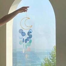 Moon Shell Wind Chime Dreamcatcher Dreamy Wind Chime Room Balcony Wall Decor Hanging Ornament - Moon - View 6