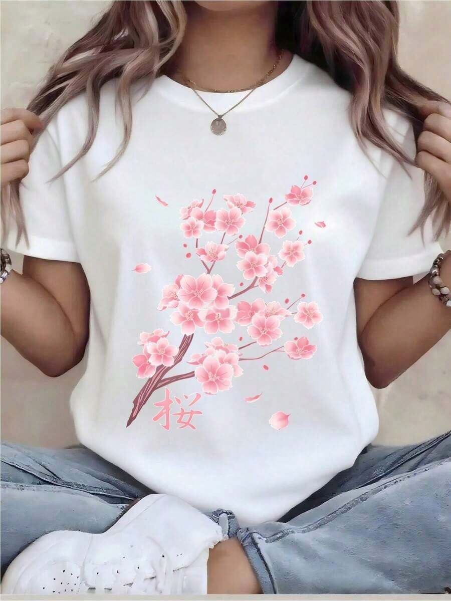 Solt 1psc - Camiseta - Camiseta Divertida Estampada para Mujer - Camiseta Casual de Manga Corta con Cuello Redondo y Corte Holgado, Lavable a Máquina para Comodidad Durante Todo el Año, Perfecta para Uso Casual| Corte Holgado| Impresión duradera, adecuada para varios regalos navideños. Gráfico 100% algodón. - Blanco - Ver 1