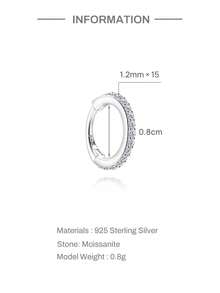 1 đôi bông tai bạc 925 mạ vàng 18K, đính đá Moissanite siêu nhỏ 8mm, kiểu dáng cổ điển, thời trang, không gây dị ứng và không phai màu, thích hợp để đeo hàng ngày, dự tiệc, đám cưới, làm quà tặng Ngày của Mẹ và các dịp lễ. - Bạc - Xem 9