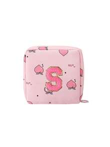 Sanitary Pad Storage Bag, Letter Pattern Sanitary Pad Storage Bag, Portable Makeup Lipstick Bag, School Supply Storage Bag, Can Be Used To Store Sanitary Pads, Liners, Cosmetics, Essential For Women On The Go - Multicolor - View 28
