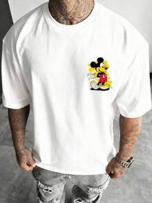Men's Disney Sketch Mickey Tee, Artistic Print, Loose & Comfortable, Casual Versatile Wear. - trắng - Xem 2