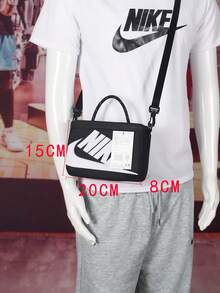 Nike Túi đeo vai, túi đeo chéo, túi xách tay mới dành cho nam và nữ. Kích thước xấp xỉ: 20*8*15cm - Đen và trắng - Xem 10