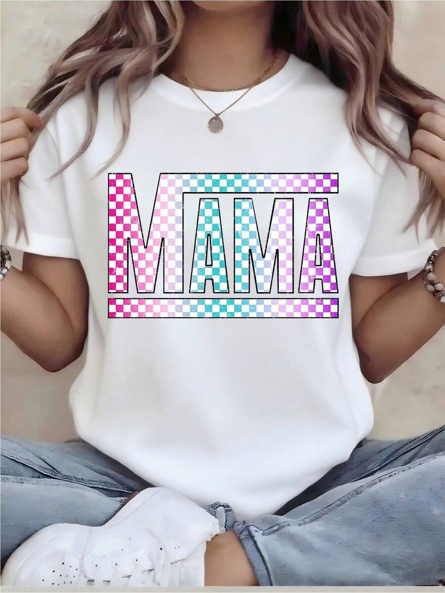 Plus Size T-Shirt, Women's Plus Size T-Shirt - Funny Printed T-Shirt - Casual Short Sleeve, Crew Neck, Loose Fit, Machine Washable, Comfortable For All Four Seasons, Casual Wear | Loose Fit | Durable Print, Ideal For Various Party Gifts, Shipped From - 白色 - 查看 1