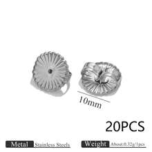 20 chiếc nút chặn khuyên tai bằng thép không gỉ 304 mạ vàng 18K, dạng đĩa có rãnh, dùng để tự làm trang sức. - Nút bịt tai - Xem 9