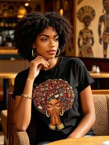 Camiseta para Mujeres y Niñas Amantes de los Libros Afro, Bibliotecas, Dedicada al Mes de la Historia Afroamericana - Negro - Ver 3