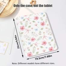 1 pieza Funda protectora con tapa abatible y ranura para lápiz, con estampado floral y de mariposa, compatible con Honor/Apple/ - Multicolor - Ver 2