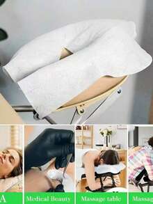 100/200 chiếc vỏ gối đỡ mặt dùng một lần, ga gối massage không dệt, vỏ gối tựa đầu siêu mềm thoáng khí cho spa, thẩm mỹ viện và bàn massage, phù hợp với mọi loại bàn, không dính, hợp vệ sinh và dùng một lần. - Nhiều màu - Xem 5