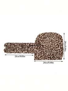 Mũ turban dệt kim họa tiết da báo - Khăn trùm đầu co giãn buộc sẵn dành cho nữ, phụ kiện đội đầu thời trang hàng ngày. - màu sắc - Xem 3