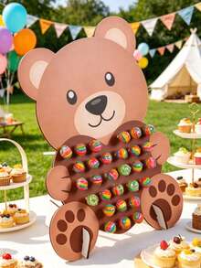 1 bộ giá đỡ trưng bày bánh donut bằng gỗ hình trái tim gấu, giá đỡ trưng bày bánh donut bằng gỗ thiết kế trái tim gấu phù hợp cho tiệc sinh nhật em bé, tiệc tiết lộ giới tính, trang trí bàn làm việc, giá đỡ trưng bày bánh donut tại nhà, giá phục vụ đồ ăn tiệc, giá đỡ đồ ăn tiệc sinh nhật, giá đỡ trưng bày bánh donut bằng gỗ, giá nấu ăn bếp tiệc tiết lộ giới tính em bé, trang trí tiệc em bé - Trái Tim Gấu Nhỏ - Xem 6