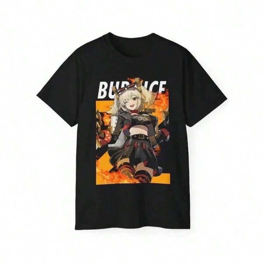 2026 nueva camiseta de algodón puro playeras de hombre playeras de mujer Burnice zzz Zenless Zone Zero Camiseta Burnice para fans Unisex Ultra Cotton T-Shirt regalo Camiseta de manga corta de algodón puroblusas para mujer playeras de mujer vestidos casuales para mujer y2k playeras deportivas para mujer verano camisetas ropa de mujer Fashion Perfect For Daily - Negro - Ver 1