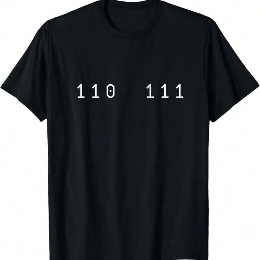 Funny 67 Meme Binary Code Computer Science Nerd Slang Humor T-Shirt - Black - View 1