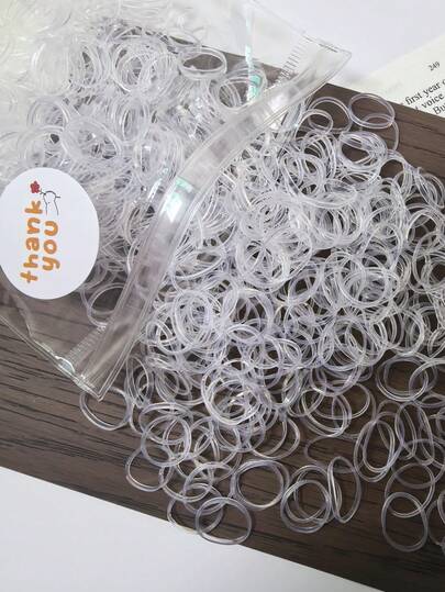 300 piezas, versión transparente y reforzada de gomas elásticas para el cabello, anillos de goma desechables pequeños, accesorios para el cabello de goma desechables, bandas para el cabello, coleteros, lazos para el cabello, para uso diario, coleta, peinados de boda, accesorios de cuidado de la piel