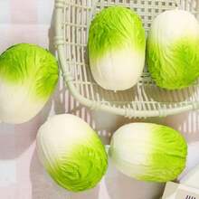 1个创意逼真卷心菜造型挤压玩具，TPR材质，柔软慢回弹，减压神器，适合作为学生奖励/礼物，成人减压和情绪释放必备品。 - 彩色 - 查看 10