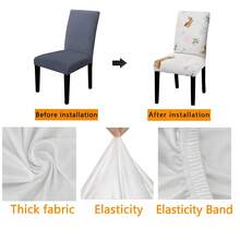 1pc/2pcs/4pcs/6pcs/30pcs Stretch Dining Chair Cover, Universal Size, Cottagecore Bunny Style, Rabbit & Carrot Print, High Elastic Polyester Fabric, Full Coverage, Stain Resistant, Washable & Removable Slipcover - Multicolor - View 3