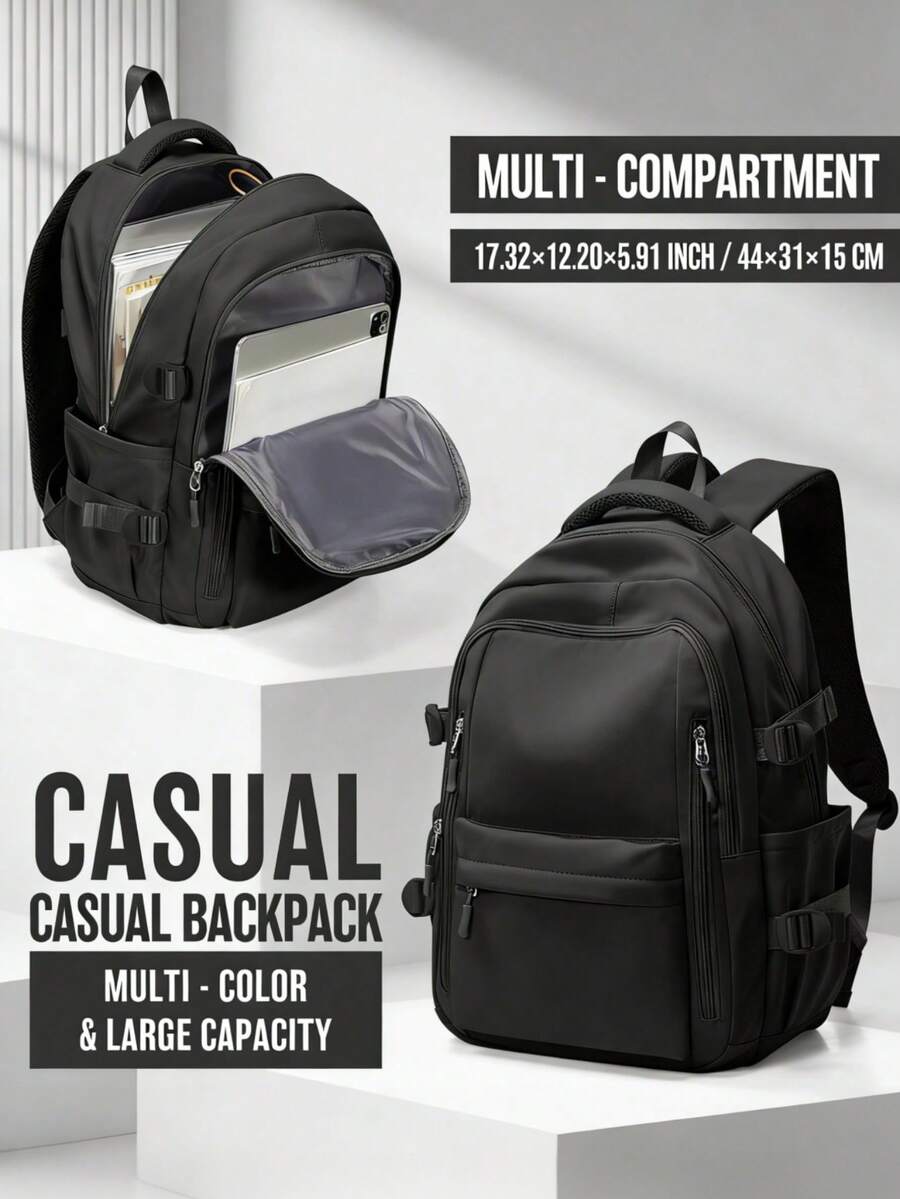 Lightweight Student Travel Laptop Backpack, Durable Casual Daypack For University, Outdoor Hiking, Unisex, Large Capacity, Random Old Or New Version Shipped