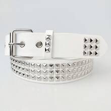 1 chiếc thắt lưng da PU kiểu Gothic dành cho nam, khóa đinh tán. - Màu Đen Súng - Xem 3