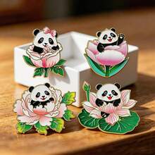 1 chiếc ghim cài áo hình gấu trúc hoa sen dễ thương bằng men sứ với hiệu ứng dầu nhỏ giọt, thích hợp làm quà tặng cho bạn bè và đồng nghiệp, quà lưu niệm hoạt hình, huy hiệu sáng tạo. - Nhiều màu - Xem 9