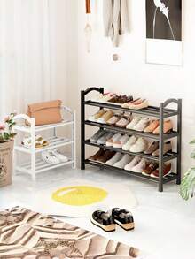 1pc Multi-Layer Multi-Color Expandable Shoe Rack, Lightweight Easy Assembly, Plastic + Metal Frame With Curved Handle, Space-Saving Storage Solution For Entryway, Home, Bedroom And Closet, Essential For Daily And Travel Shoe Organization - Multicolor - View 10