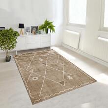 Digitally Printed Non-Slip Washable Runner And Area Rug, Modern Design | Modern, Scandinavian, Bohemian And Classic Styles | 100% Polyester | MADE IN Türkiye - Black and White - View 2