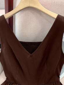 Camiseta sin mangas ajustada para mujer, adecuada para el trabajo, el viaje, las fiestas, la graduación y el uso diario - Café integral - Ver 4