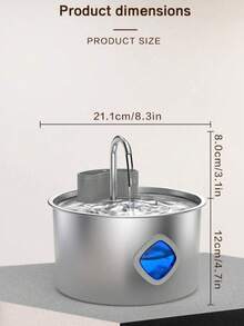 3.2L/108oz Rechargeable Wireless Pet Water Dispenser. Stainless Steel Pet Water Fountain With Motion Sensor, 3 Drinking Modes (Sensor, Timer, Continuous), Quiet Faucet Designed For Cats & Dogs, Transparent Water Level Window, Large Capacity Battery, Multi-Layer Filtration, Flexible Placement, Easy To Clean And Install - 3.2L - View 9