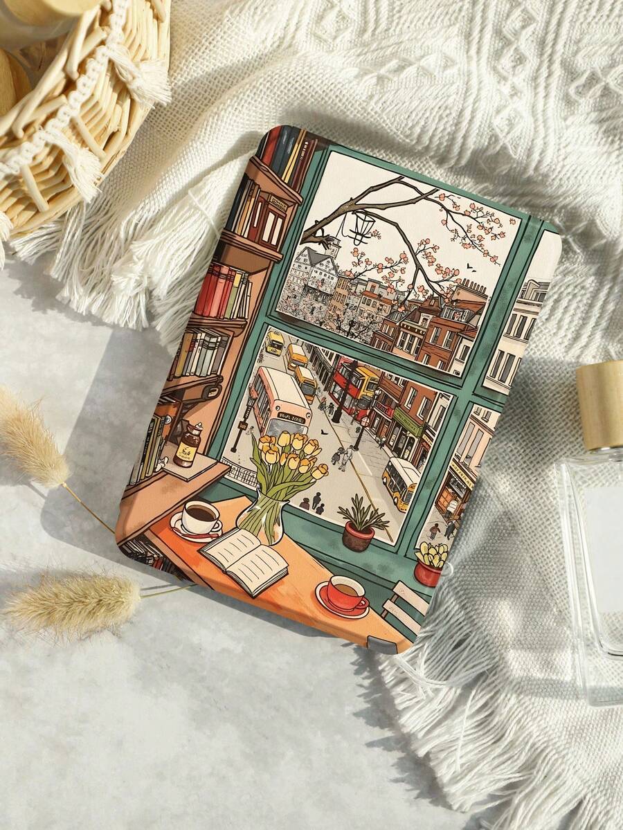 这款艺术街景保护套兼容 Kindle 第十代（2019 年款）、Kindle（第十一代至 2024 年款）（6 英寸），也适用于 Kindle Paperwhite 第十二代（2024 年款）、Kindle Colorsoft Signature Edition 等型号。这款皮革保护套支持自动唤醒/睡眠功能，四角防摔，无需担心设备掉落。