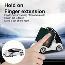 1 chiếc giá đỡ điện thoại gấp gọn kiểu xe hơi, giá đỡ điện thoại đa năng xoay 360° gắn trên bảng điều khiển xe hơi, phụ kiện xe hơi - trắng - Xem 5