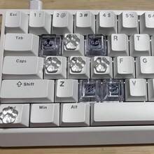 16片/50片水晶键帽贴纸，适用于凸起键盘，可爱简约猫爪打字辅助设计，透明键帽垫可防止指甲损坏。 - 查看 5