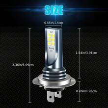 2pcs H7 LED Headlights - 3000+ Lumens Super Bright, Compatible With Xenon Lights, Plug And Play, High/Low Beam Function, Suitable Wiring For Truck, Motorcycle (Fits H7 Bulb Socket) - 2pcs - View 7