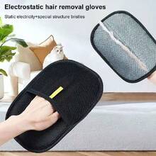 Bộ 1 găng tay loại bỏ lông thú cưng, dụng cụ loại bỏ lông mèo, găng tay chải chuốt cho mèo, bàn chải loại bỏ lông, dụng cụ loại bỏ xơ vải, bàn chải hai mặt dành cho chó, găng tay loại bỏ lông thú cưng bằng tĩnh điện, thiết kế lông bàn chải hai chiều, có thể giặt và tái sử dụng, thích hợp cho đồ nội thất, ga trải giường, ghế xe hơi, v.v. - màu đen - Xem 10