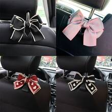 AD 1pc New Bowknot Car Seat Back Hook, Multi-Function Storage Hanger, Creative Decor Accessory - Fabric Bow - View 12