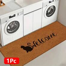 1pc Home Decor, Warm Pattern Printed Linen Kitchen Rug, Bathroom Mat, Doormat, 3D Printed Rectangular Carpet For Living Room, Bedroom, Hallway, Bathroom, Laundry Room - Polyester Carpet For Indoor And Outdoor Decoration - Multicolor - View 12