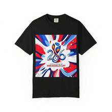 Camiseta Unisex de Algodón Puro, Cuello Redondo, Holgada, Estilo Casual, para la Copa Mundial de Fútbol de Norteamérica Verano 2026 - Negro - Ver 1