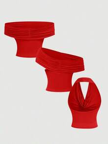 Set de 3 piezas de Tops de Tirantes Versátiles para Mujer - Multicolor 3 - Ver 4