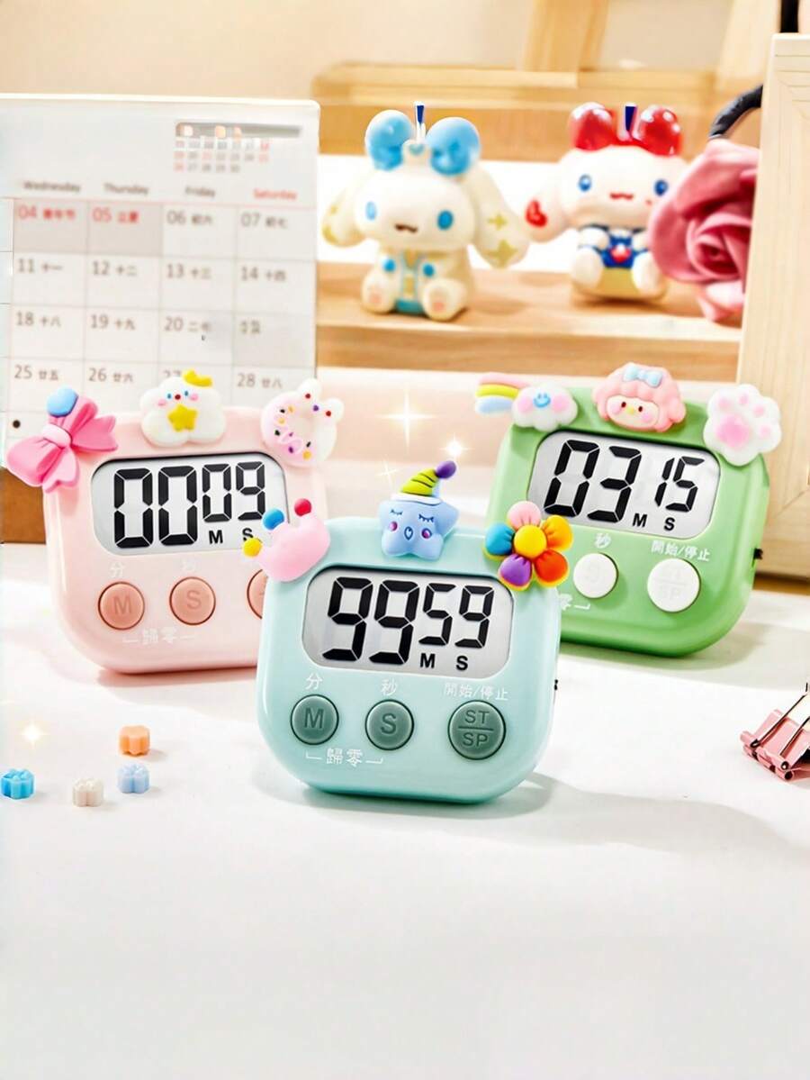 1 pieza Temporizador electrónico multifuncional, temporizador digital magnético con pantalla LCD grande, interruptor de alarma/silencio, adecuado para gestión del tiempo, cocina, fitness, reuniones, aula, regalo de cronometraje, esencial para apartamento y dormitorio